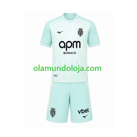 Camisola AS Monaco Criança Equipamento Terceiro 2026-2027 Manga Curta